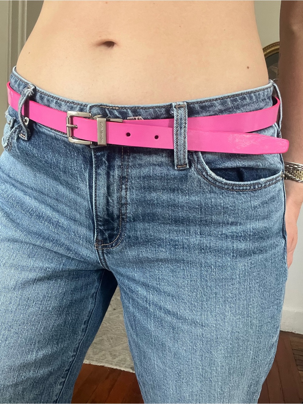 Michael Kors Hot Pink Patent Leather Belt - Picture 2 of 6